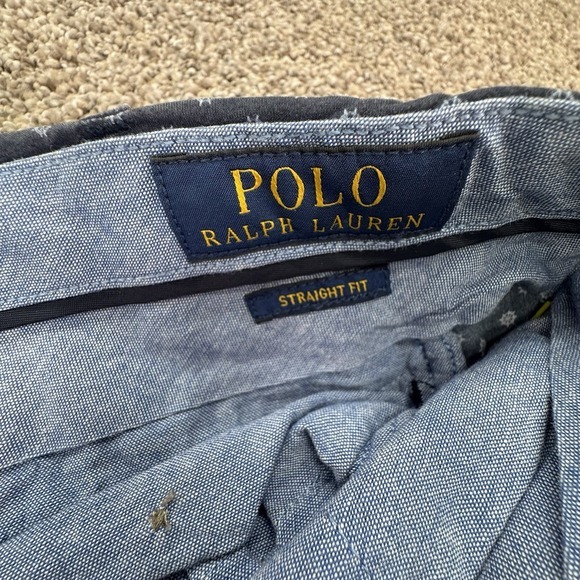 Polo RL Cotton Shorts Men's Sz. 42 Casual Outdoor Golf Printed Beach Navy - Picture 2 of 6